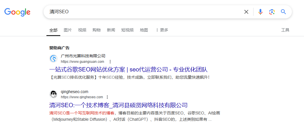 Google SERP - 搜索引擎结果页面