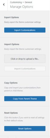 Blocksy General Manage Options 管理主题数据选项