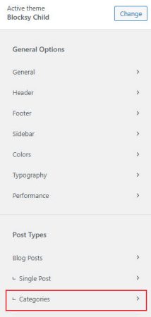 Blocksy Categories Page Type Settings 分类页面控制