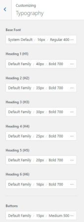 Blocksy General Options Typography 字体选项控制