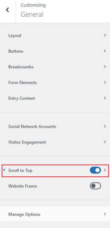 Blocksy General Scroll to Top 返回顶部功能