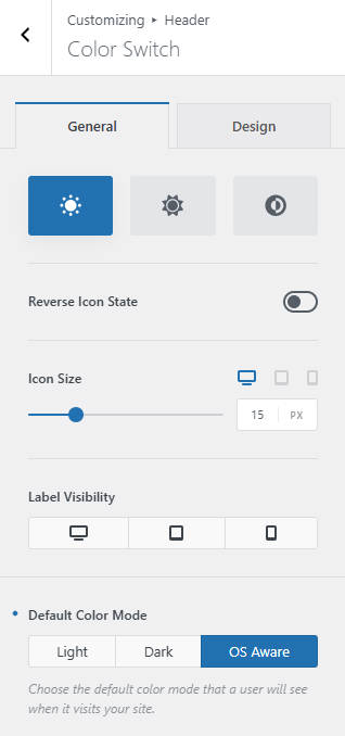 Blocksy Header Elements – Color Switch 颜色切换元素