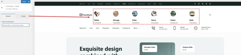 Blocksy Header Content Block Elements 页眉内容块元素