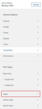 Blocksy Pages Type Settings 页面设置