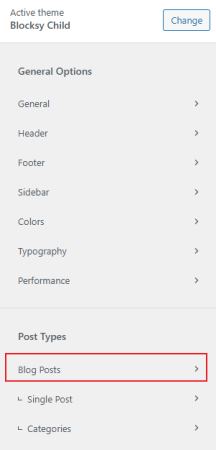Blocksy Blog Posts Types Settings 博客文章设置